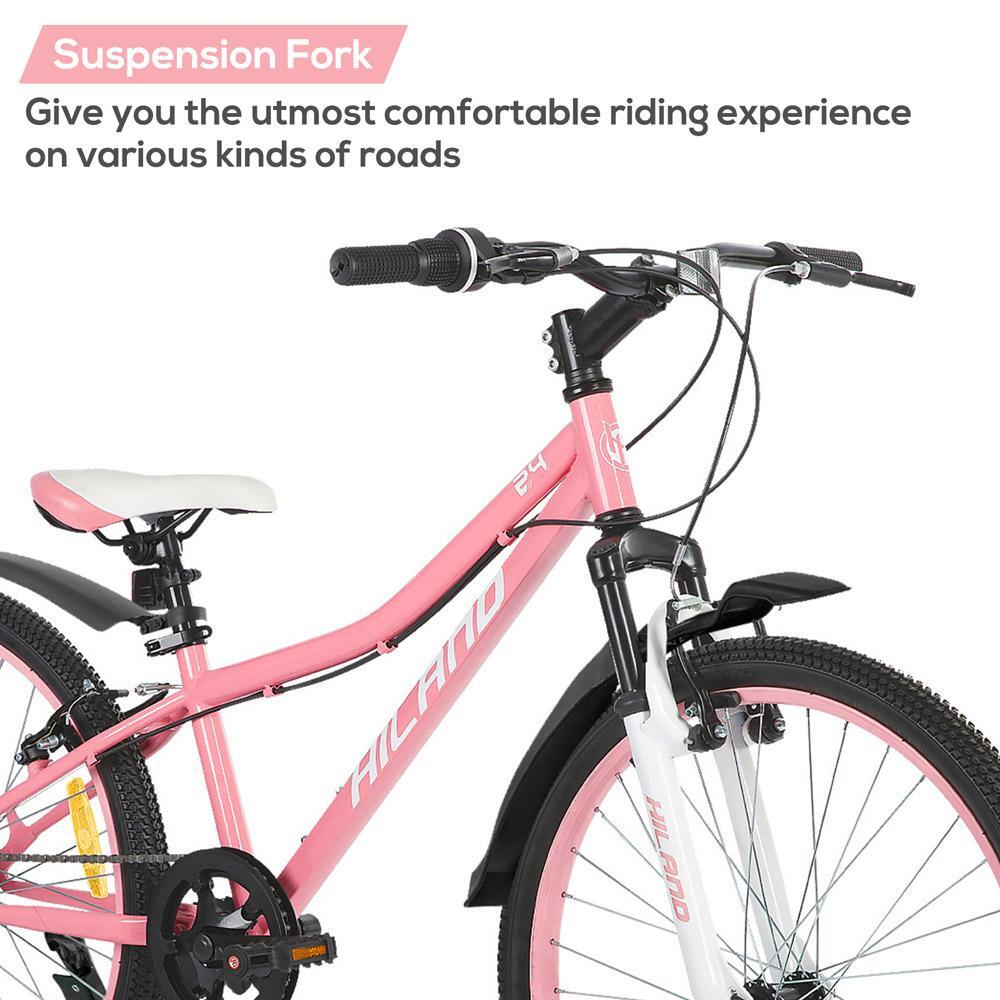 Jungen&Mädchen Rad Jugend-MTB 24 Zoll, 7 Gänge Federgabel V-Bremse Climber 5/7