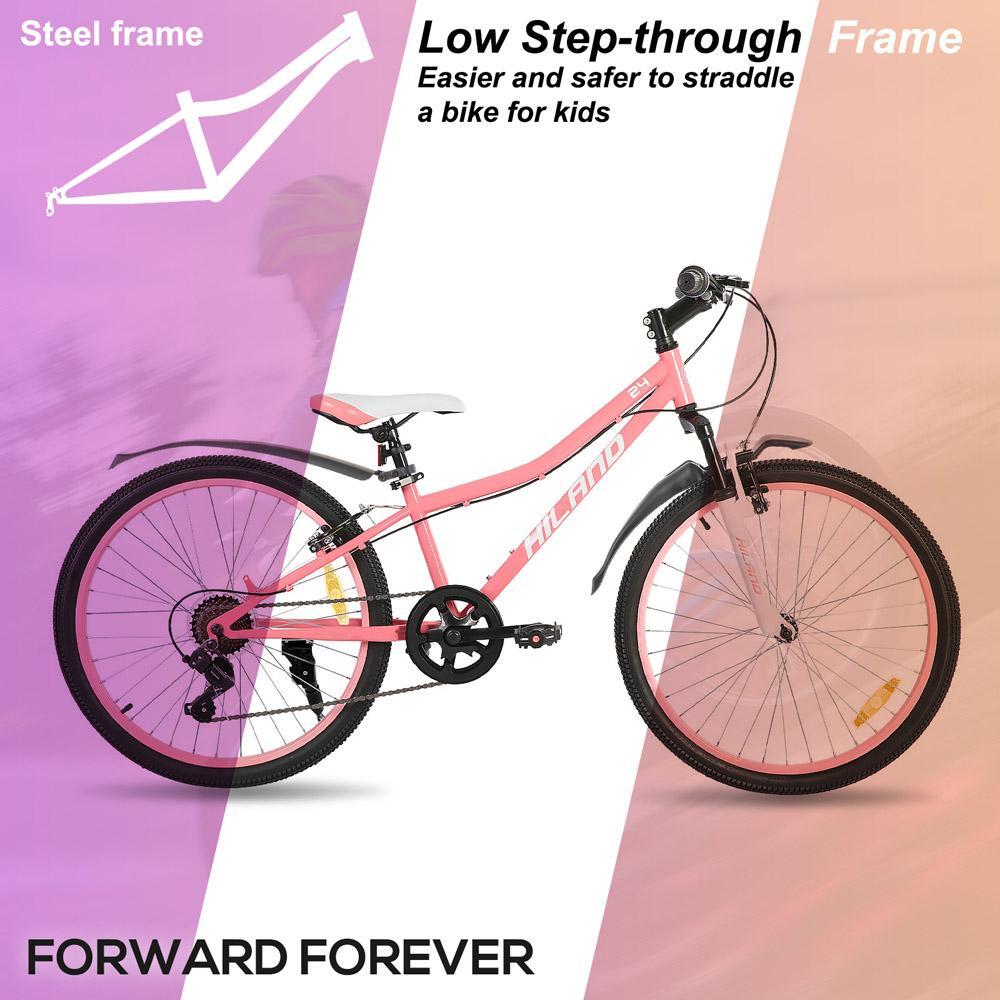 Jungen&Mädchen Rad Jugend-MTB 24 Zoll, 7 Gänge Federgabel V-Bremse Climber 2/7