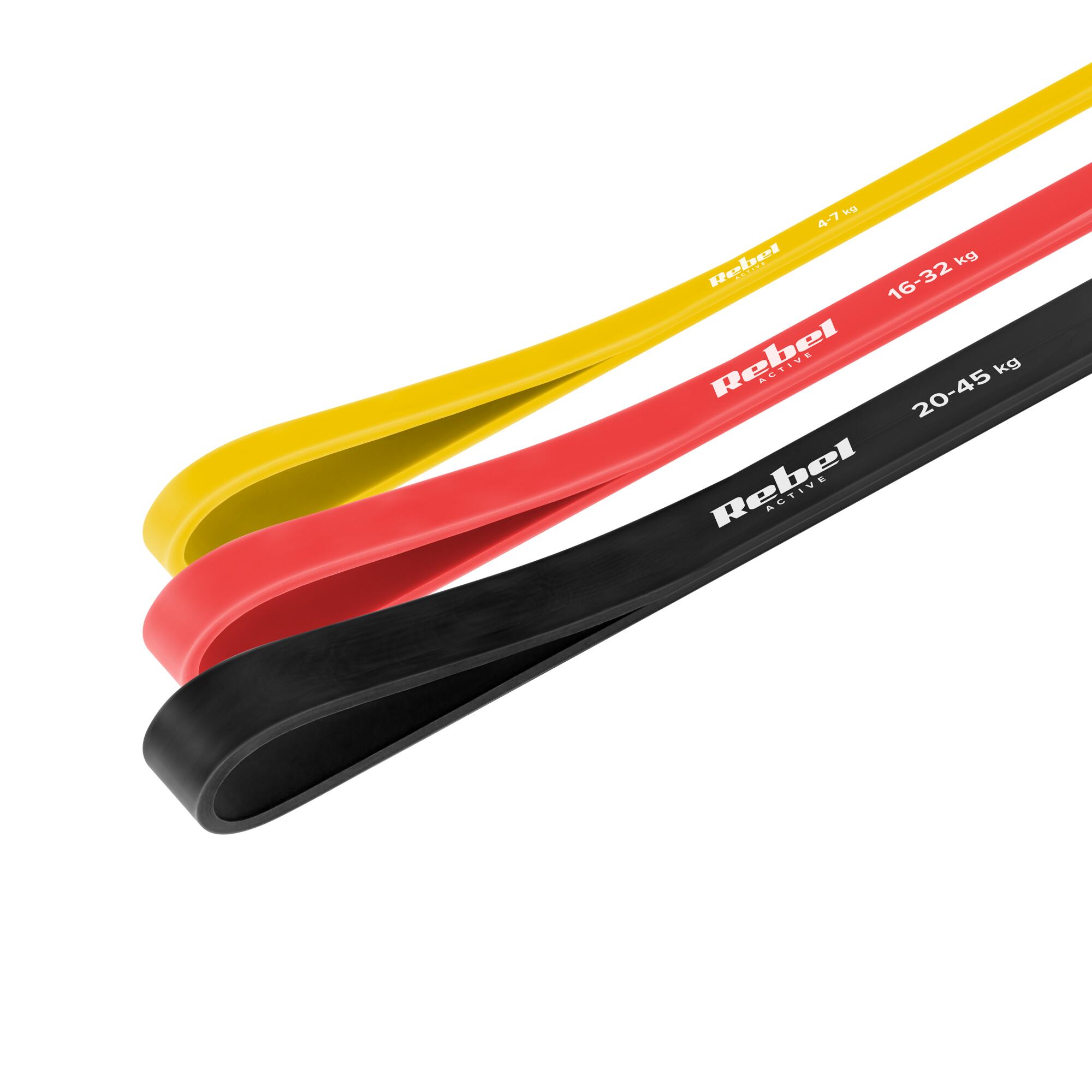 Zestaw 3 gum do ćwiczeń power band taśmy oporowe treningowe fitness Rebel 2/7
