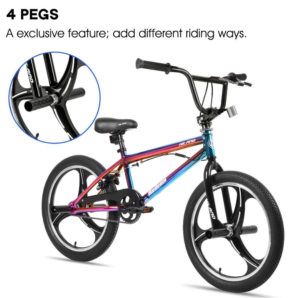 BMX Enfant Fille Garçon 20 pouces Freestyle Monovitesse Rotor Pegs 5/6