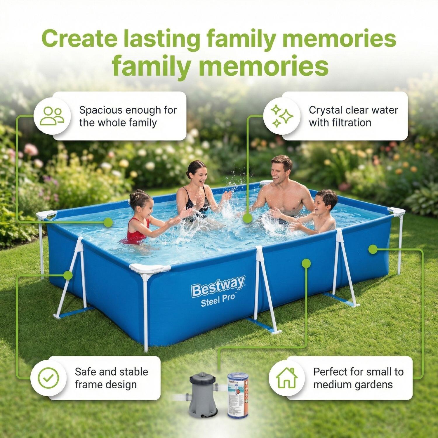 Bestway Steel Pro Rechteckig - 300x201x66 cm - 3-teilig  S22302 6/6