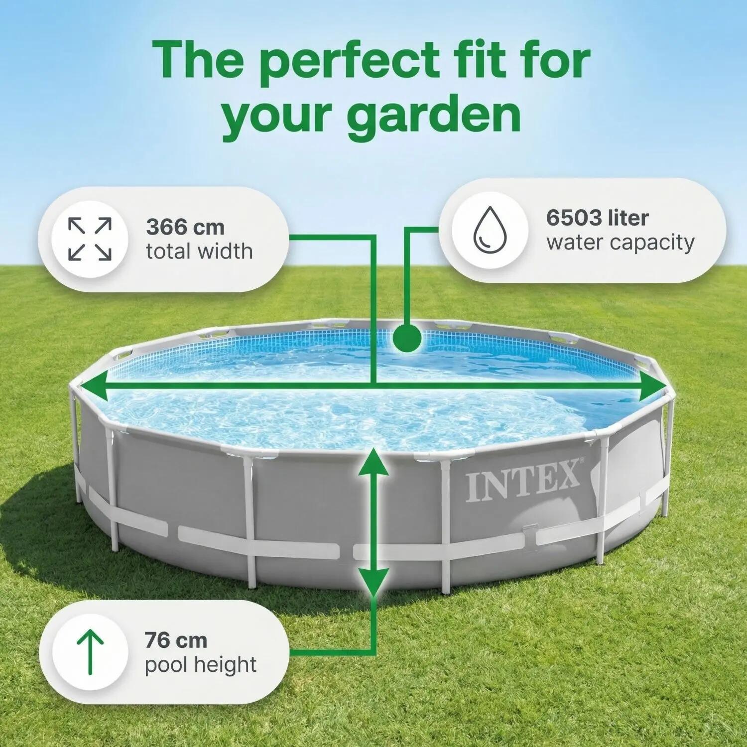 INTEX Piscina Prism Frame Rotonda - 366x76 cm - 3-pezzi S21357 6/6