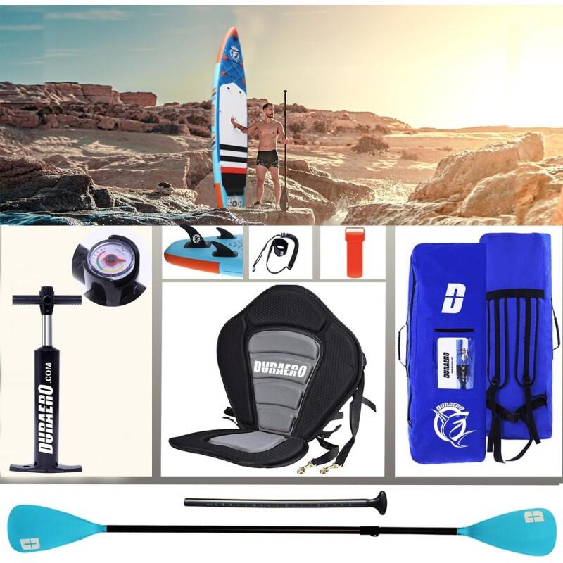 Unisex - SUP - Aufblasbar 2-in-1 Board - Kick-Pad - Blau 4/7