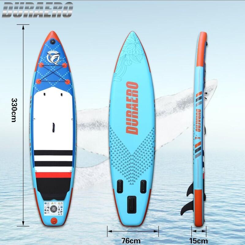 Unisex - SUP - Aufblasbar 2-in-1 Board - Kick-Pad - Blau 3/7