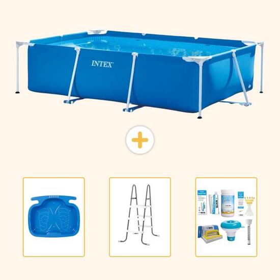 INTEX Piscina con estructura Rectangular - 300x200x75 cm - 4-piezas S22354
