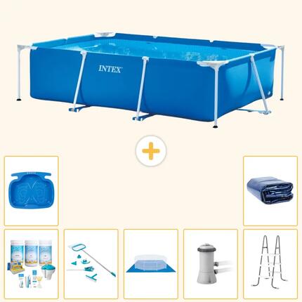 INTEX Piscina con estructura Rectangular - 300x200x75 cm - 8-piezas S20060