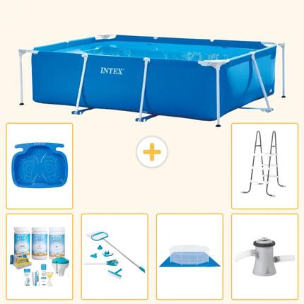 INTEX Piscina con estructura Rectangular - 220x150x60 cm - 7-piezas S20822