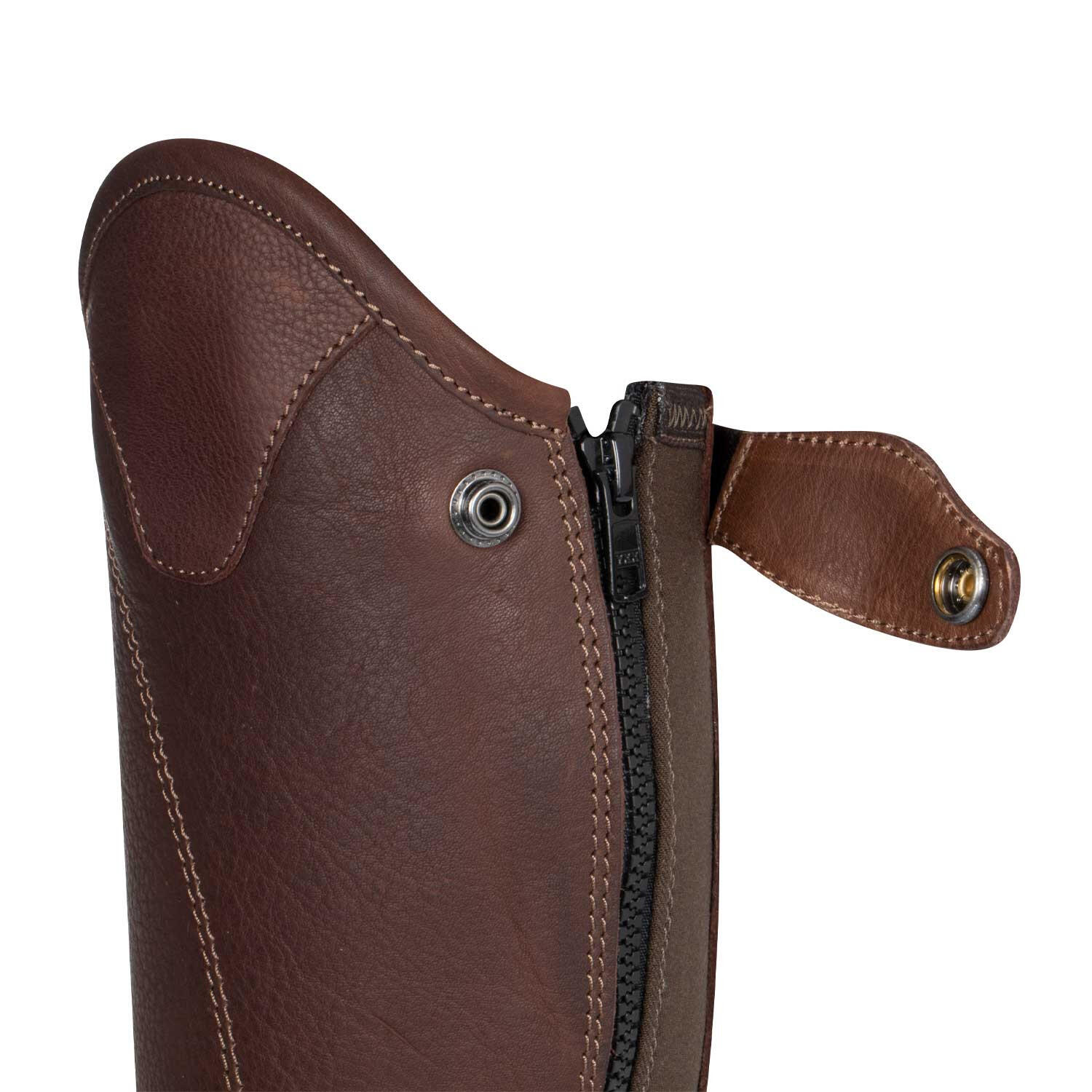 Unisex leren chaps met zijrits in soepel materiaal 6/7