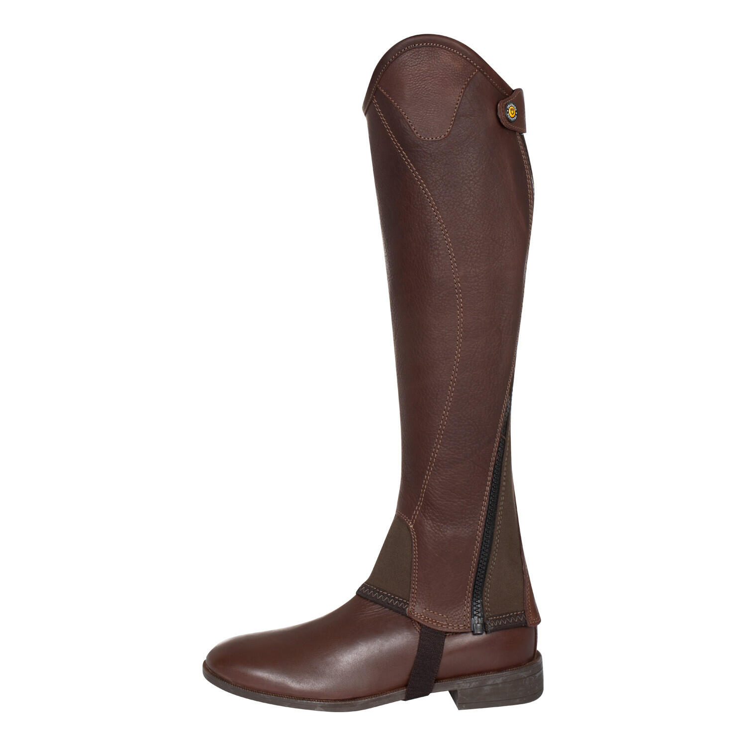 Unisex leren chaps met zijrits in soepel materiaal 2/7