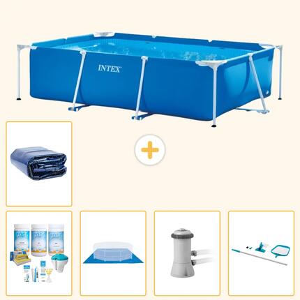 INTEX Piscina con estructura Rectangular - 300x200x75 cm - 6-piezas S20055