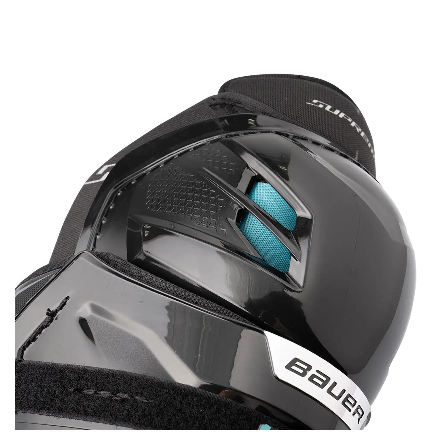BAUER Supreme F50 Pro Intermediate caneleiras de hóquei pretas para crianças 8/8