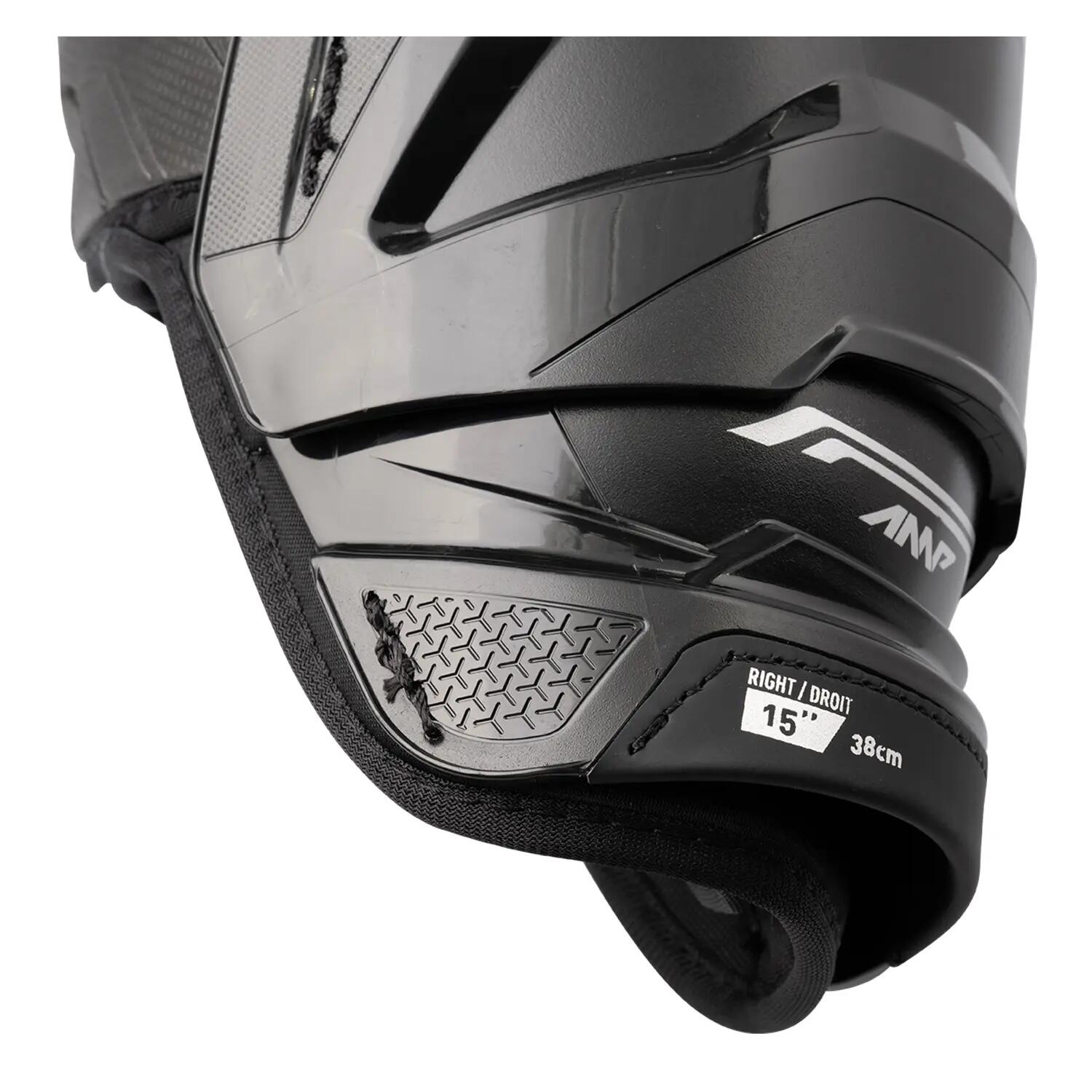 BAUER Supreme F50 Pro Intermediate caneleiras de hóquei pretas para crianças 6/8