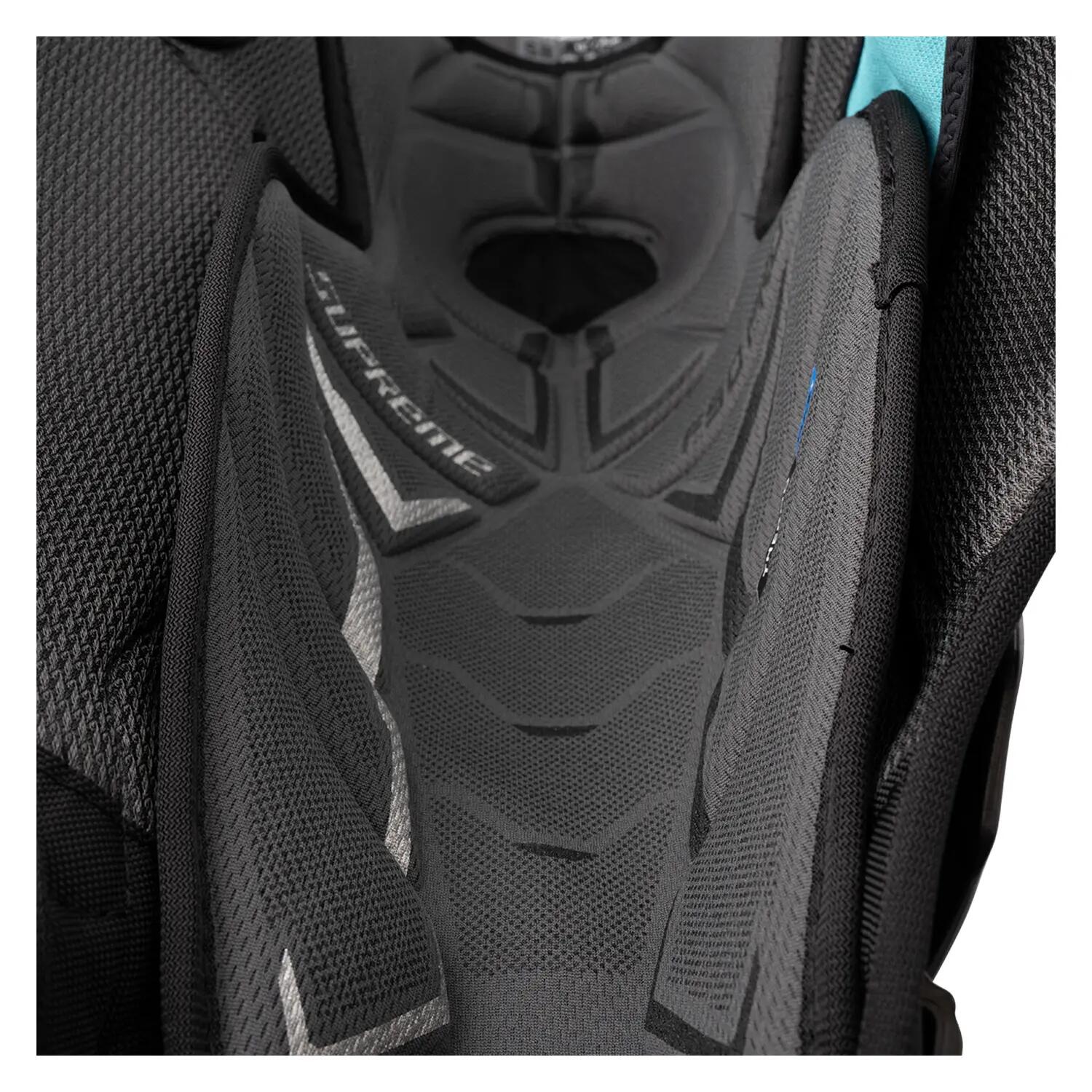 BAUER Supreme F50 Pro Intermediate caneleiras de hóquei pretas para crianças 5/8