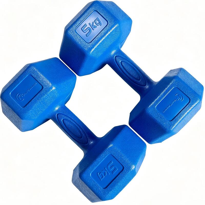 Set gantere hexagonale FitTronic DH2x5, 2 x 5 kg