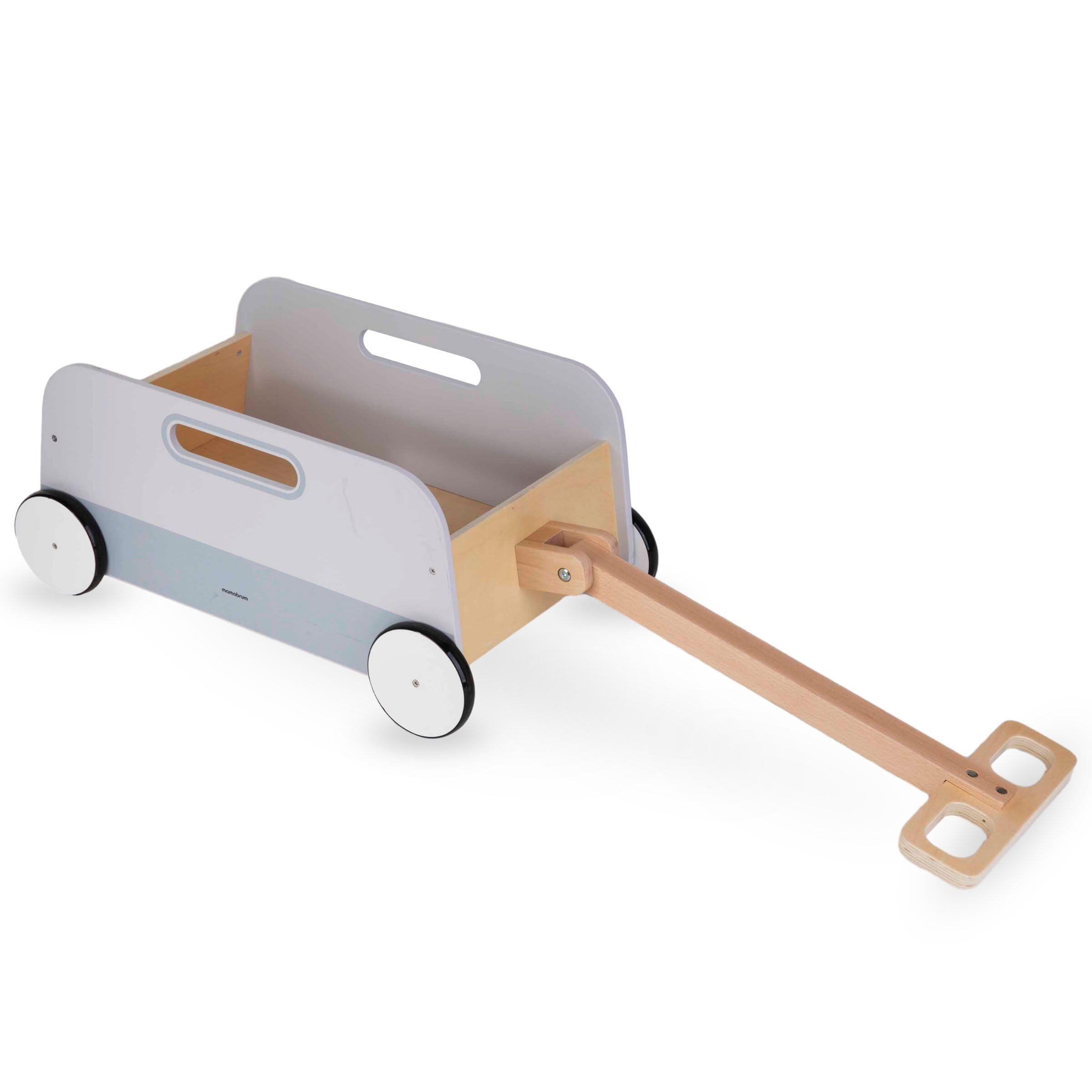 Speelgoedwagen - uniseks - houten wagen met jeneverhout 8/9