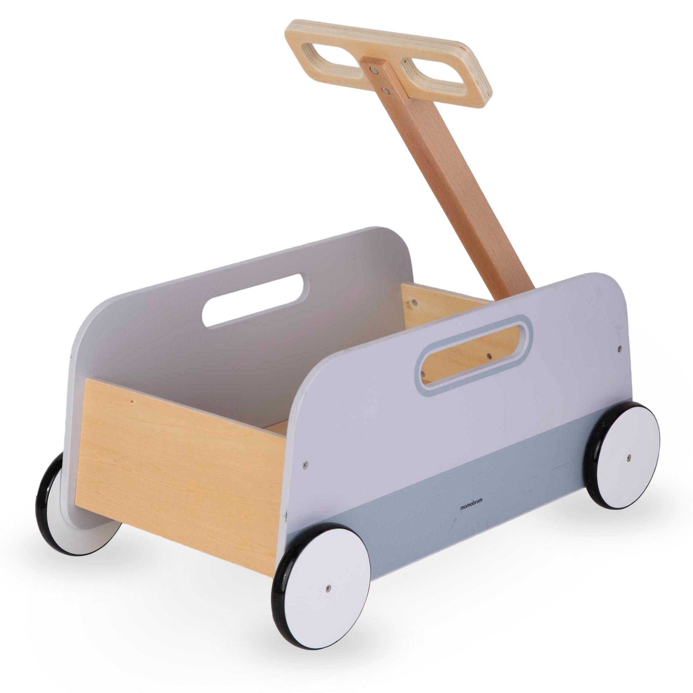 Speelgoedwagen - uniseks - houten wagen met jeneverhout 6/9