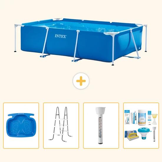 INTEX Piscina con estructura Rectangular - 260x160x65 cm - 5-piezas S22348