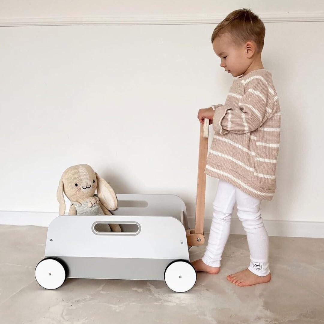 Speelgoedwagen - uniseks - houten wagen met jeneverhout 2/9