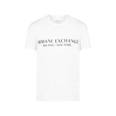 Maglietta Regolare Scrittura Girocollo Uomo Armani Exchange Bianco
