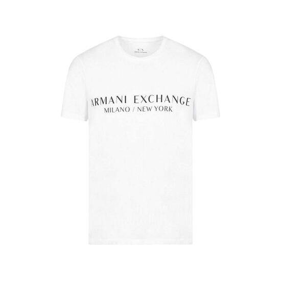 Maglietta Regolare Scrittura Girocollo Uomo Armani Exchange Bianco