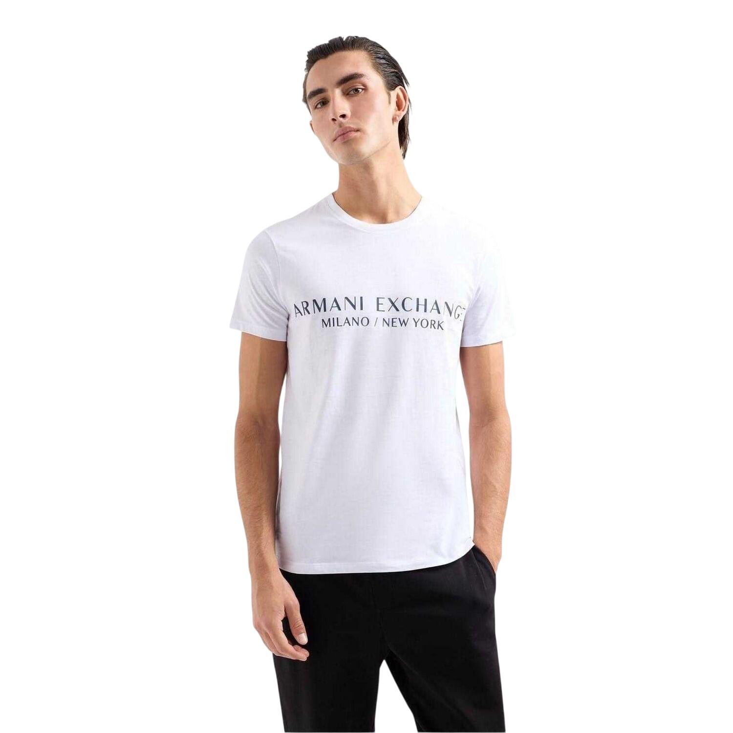 Heren Belettering Crew Hals Regular Tshirt (Wit) 3/4