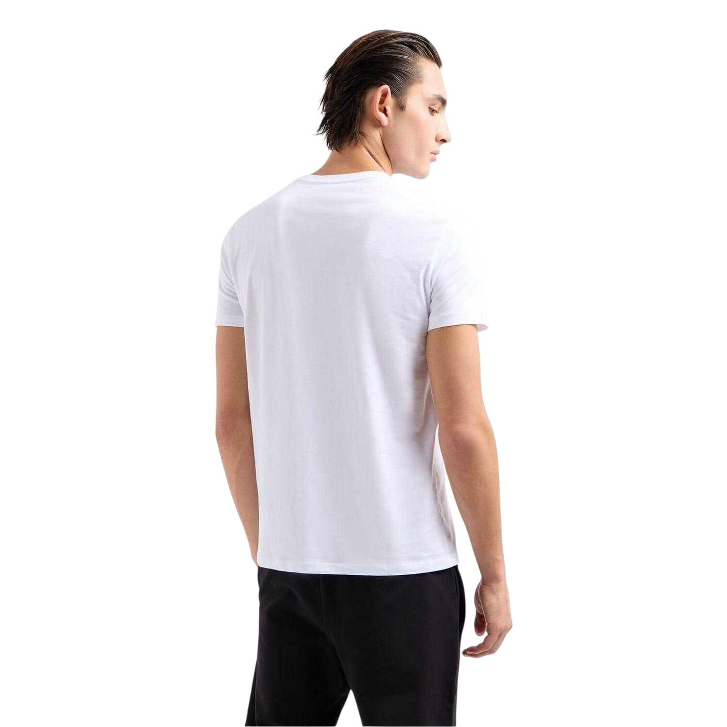 Heren Belettering Crew Hals Regular Tshirt (Wit) 2/4