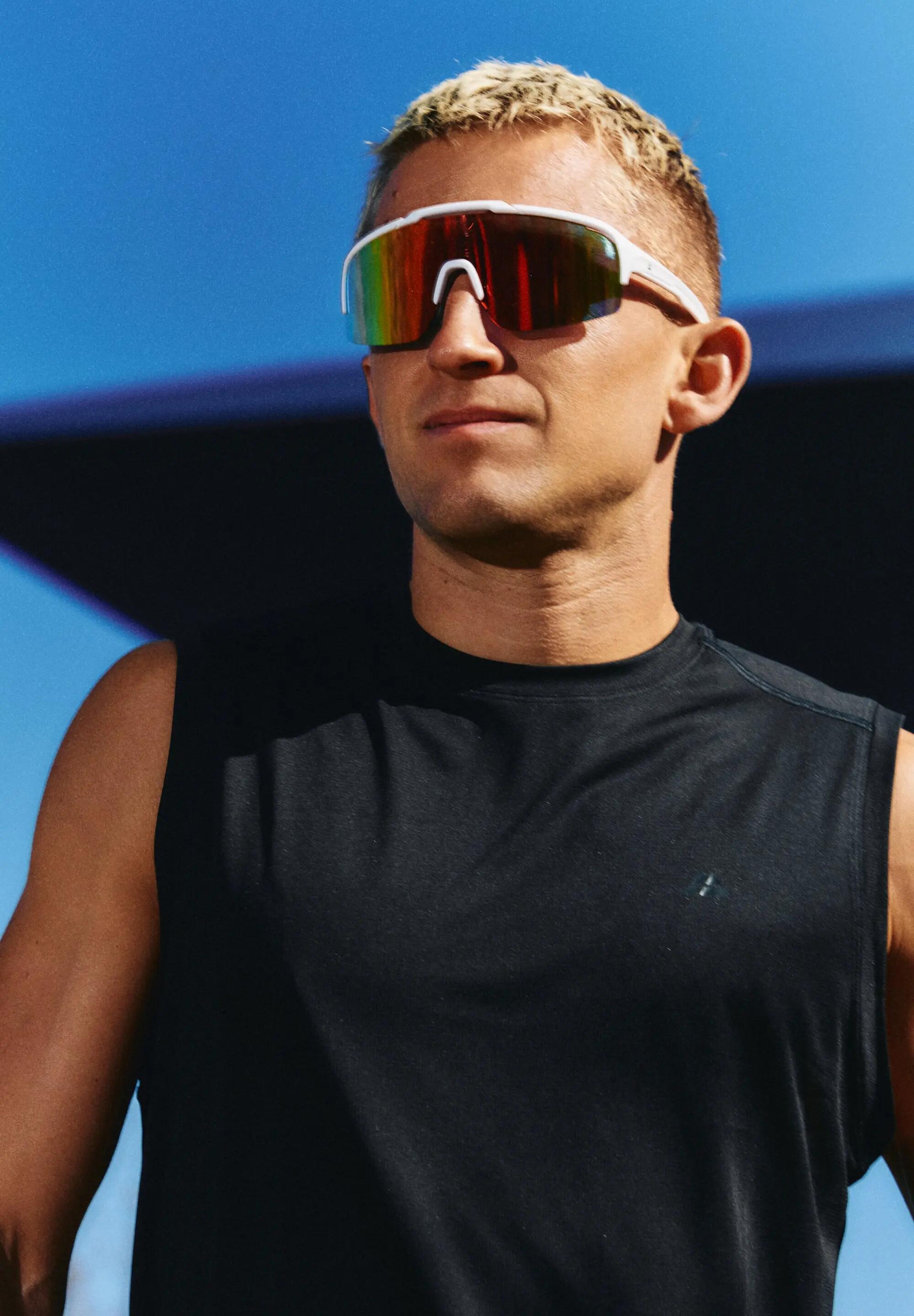 Lunettes de sport enveloppantes TR90 UV400 polycarbonate unisexe 5/6
