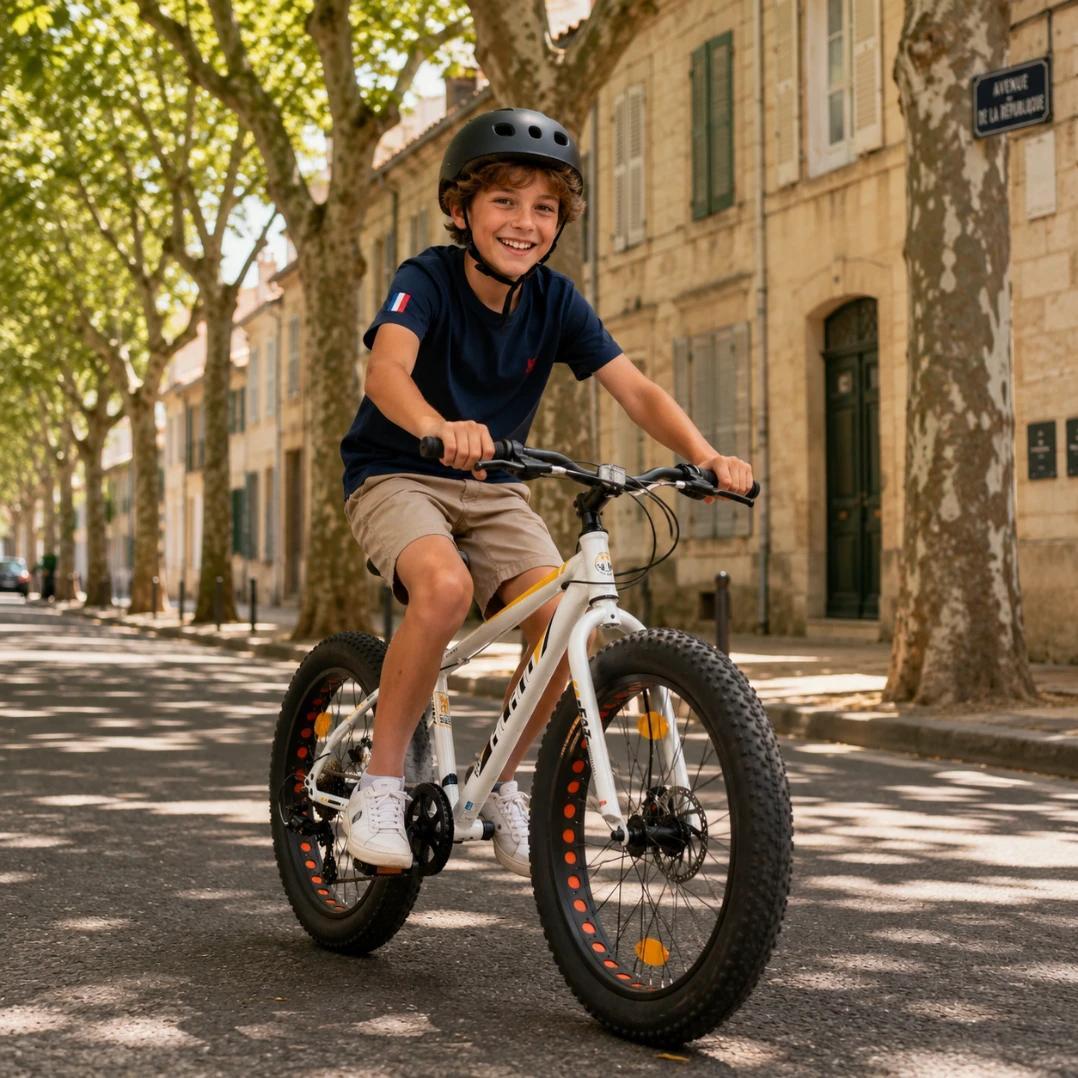 VTT Fille Garçon Fatbike 20/24/26 pouces 7 Vitesses Freins à Disque 5/6