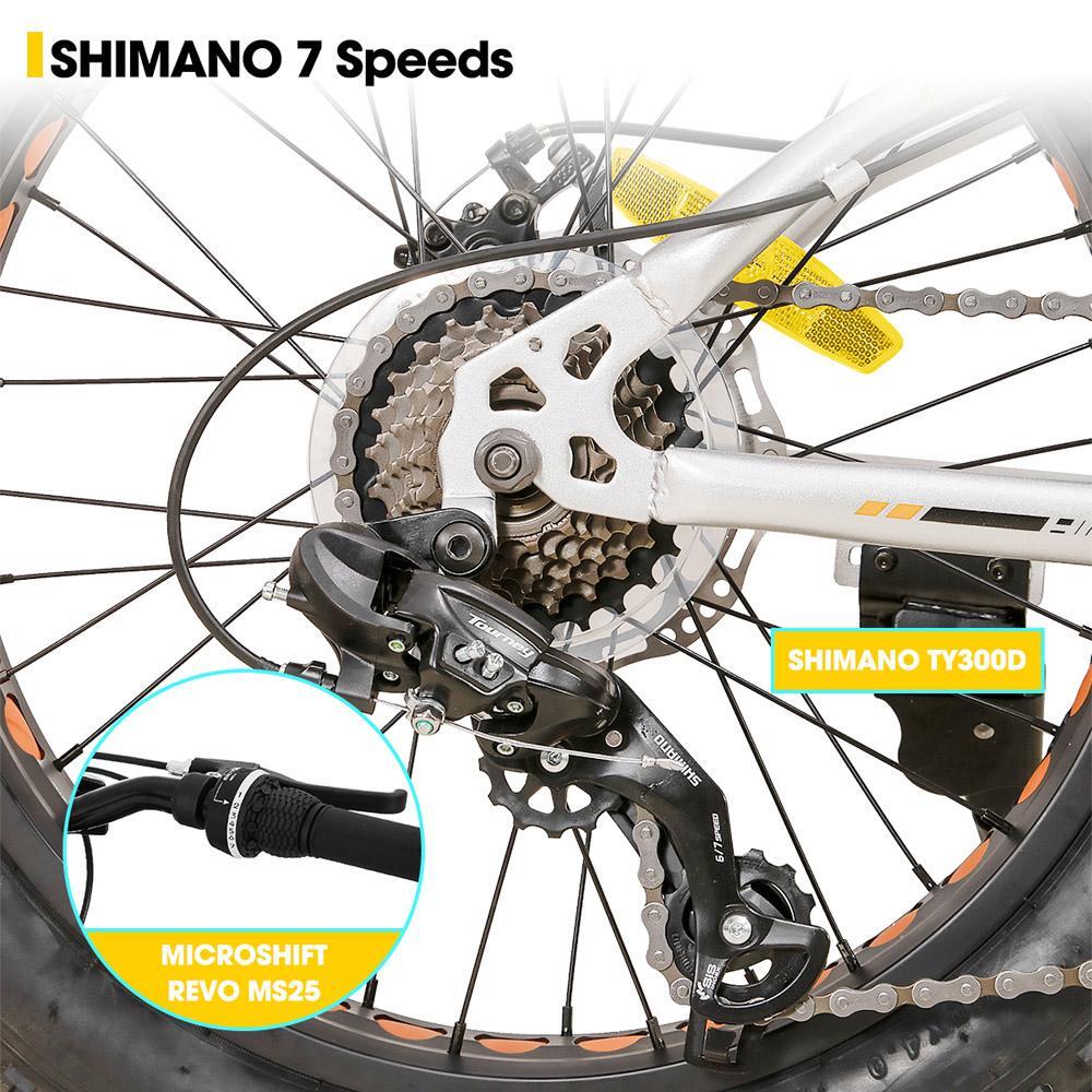 VTT Fille Garçon Fatbike 20/24/26 pouces 7 Vitesses Freins à Disque 2/6