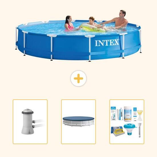 Piscine Tubulaire Ronde - 366x76 cm - 4-pièces S22466