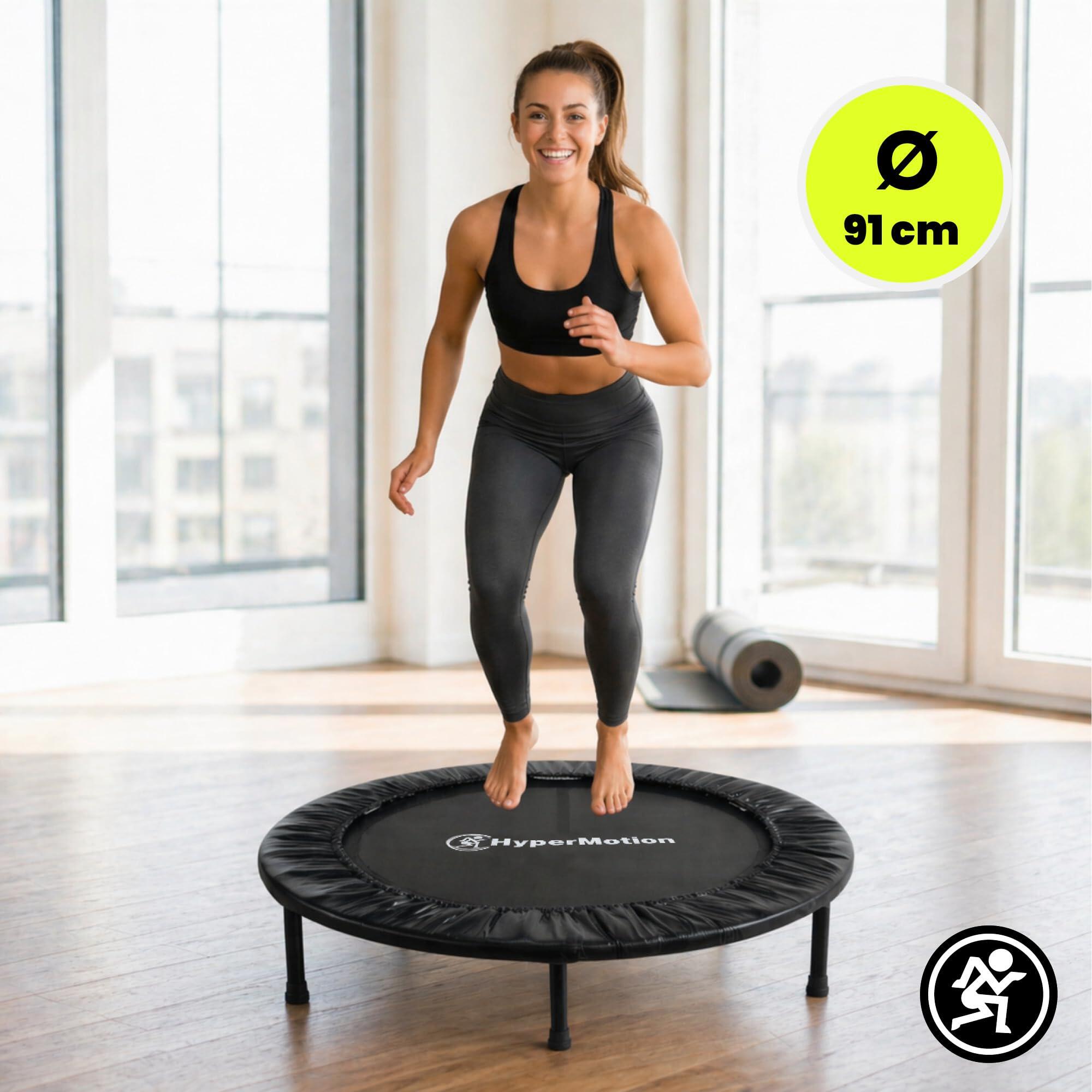 Trampoline fitness - cardio - unisex - 36 ressorts, 6 pieds, 91 cm - noir 7/9