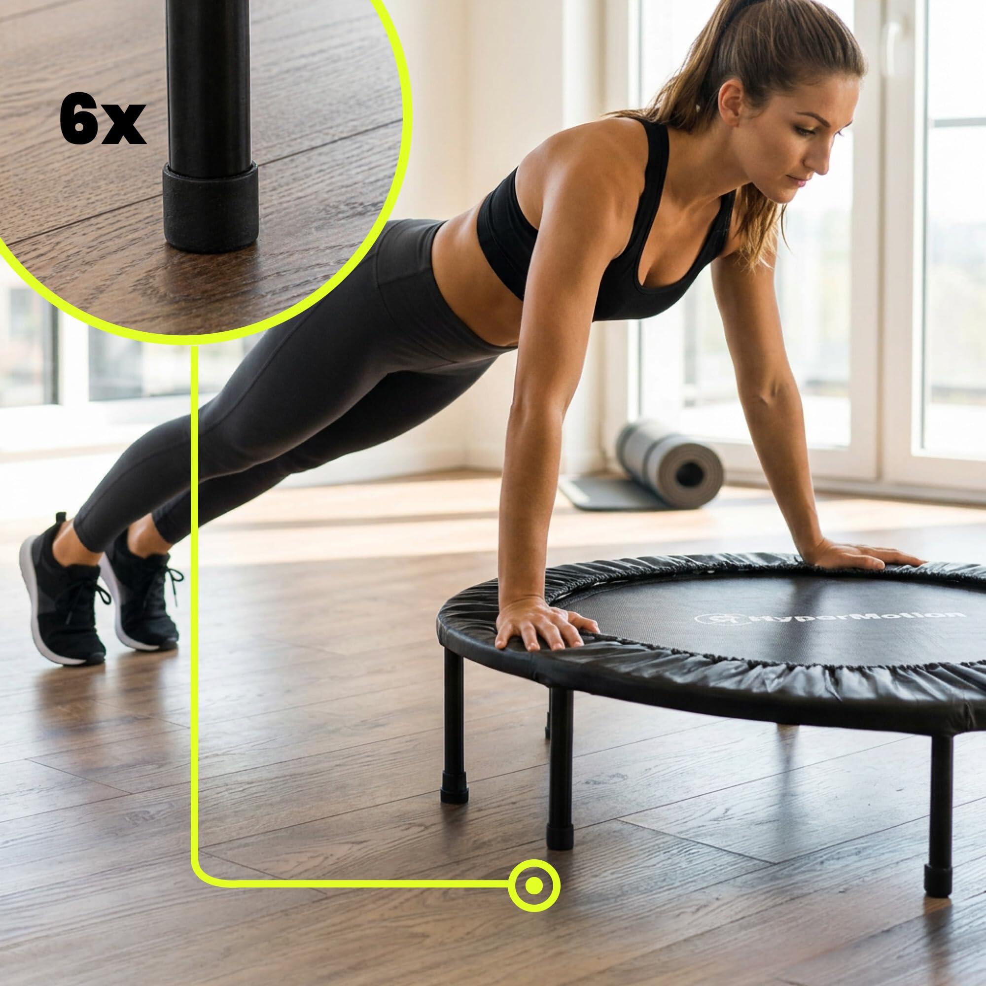 Trampoline fitness - cardio - unisex - 36 ressorts, 6 pieds, 91 cm - noir 3/9