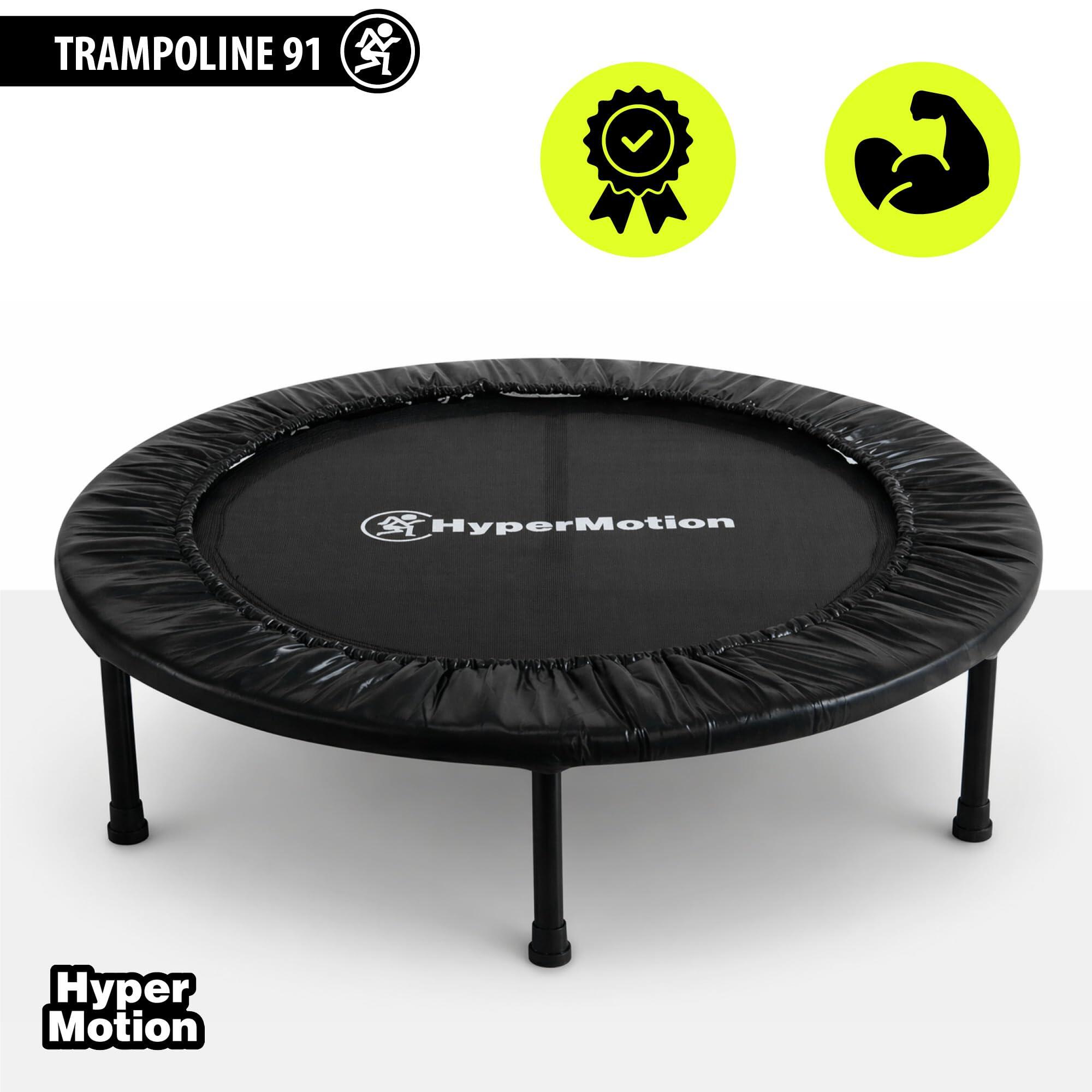 Trampoline fitness - cardio - unisex - 36 ressorts, 6 pieds, 91 cm - noir 2/9