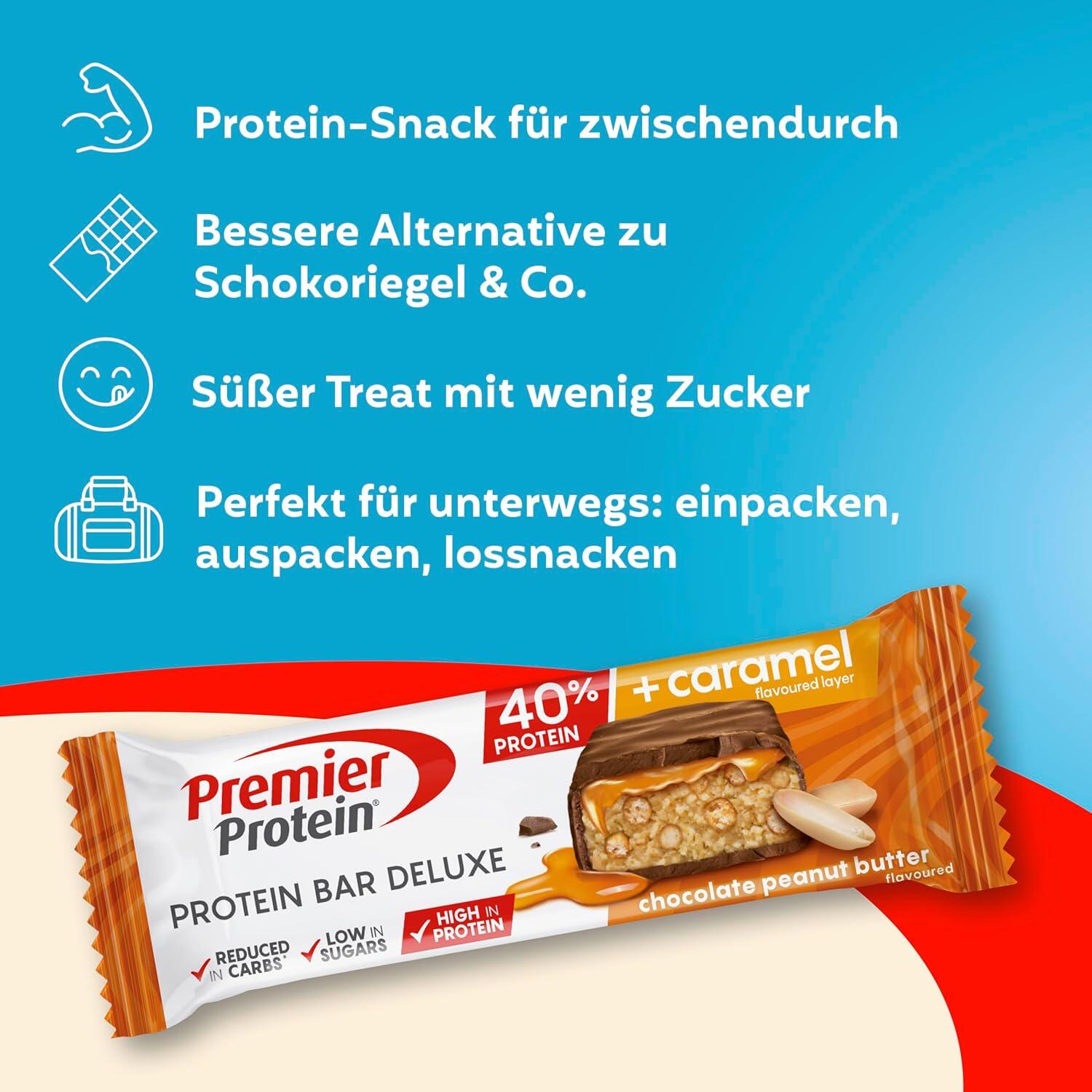 12x50g Energieriegel Bar Deluxe 40% Chocolate Peanut Butter 4/5