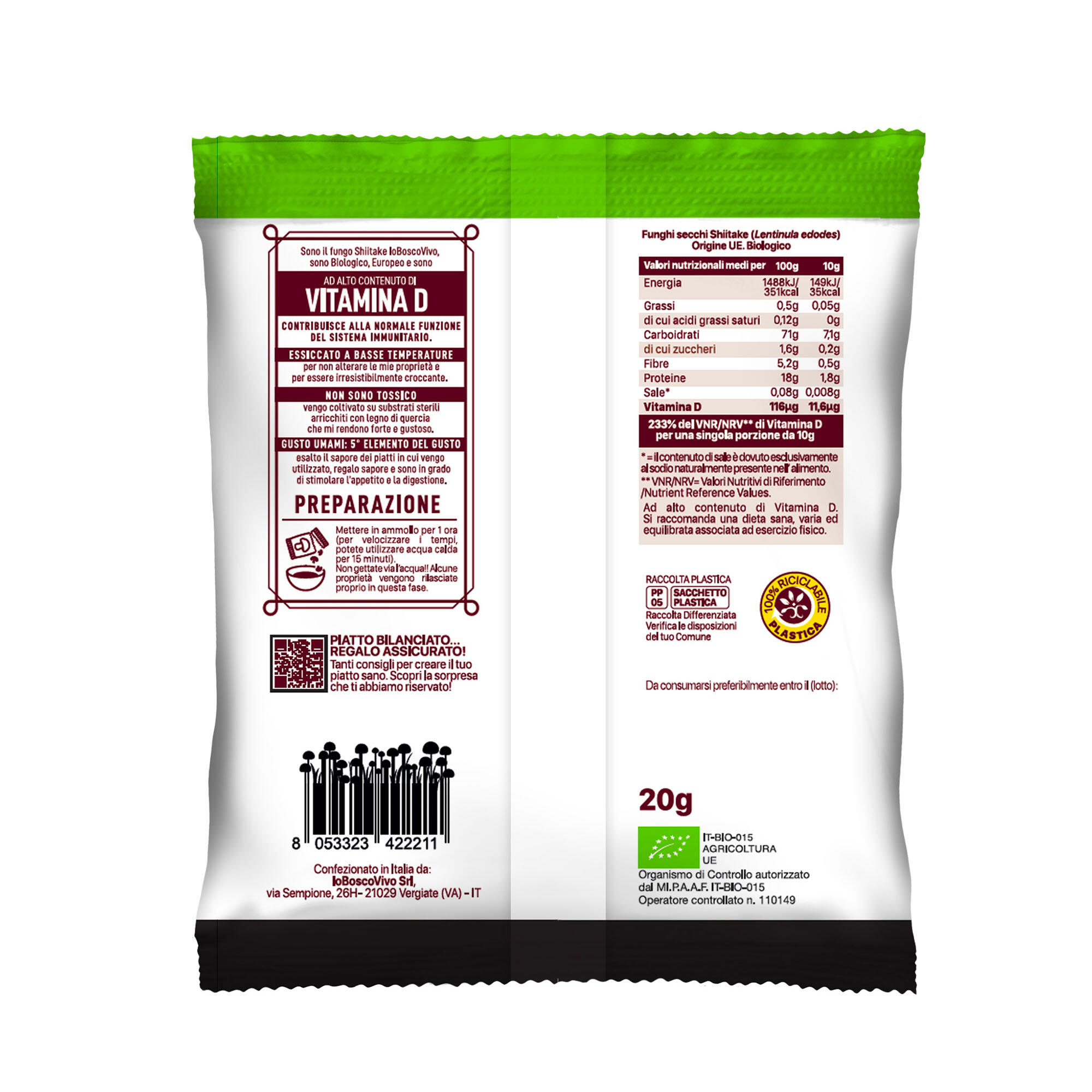 Funghi shiitake biologici secchi - 20 g 2/3