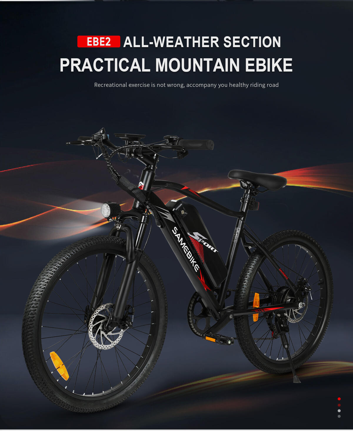 Bicicleta eléctrica para adultos SAMEBIKE EBE2 Batería 36V 13Ah Motor 250W 7/15