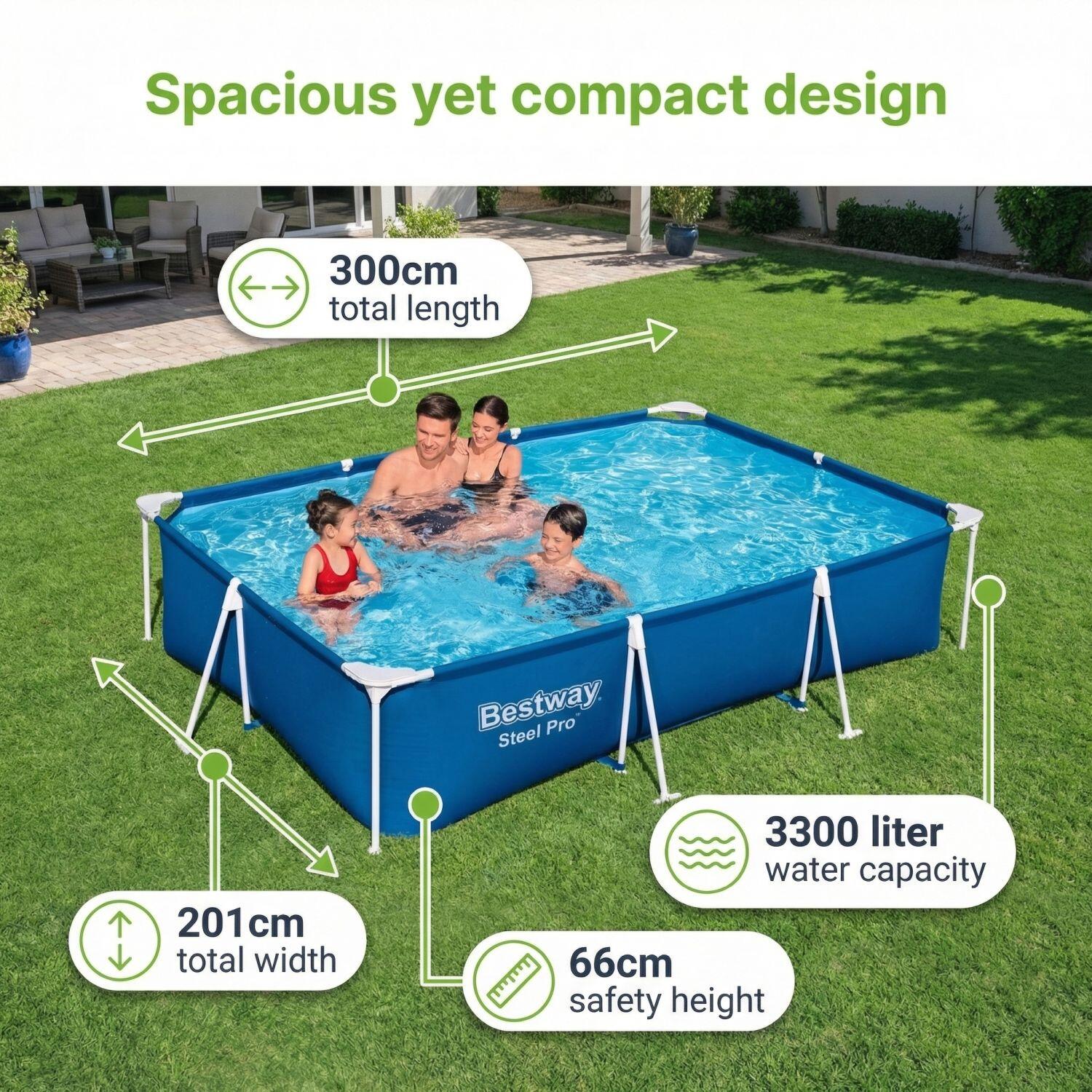 Bestway Steel Pro Rechthoekig - 300x201x66 cm - 3-delig  S22713 6/7