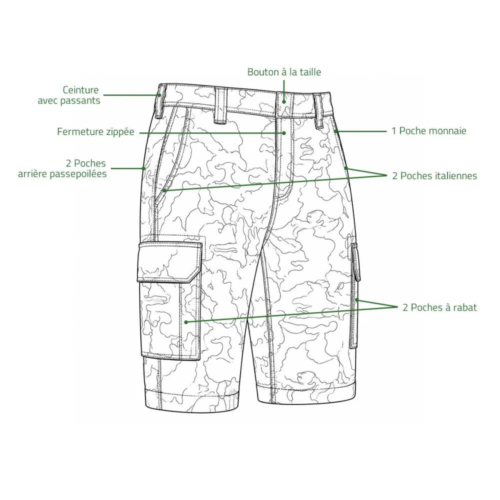 Short cargo camo 4 poches 3/5