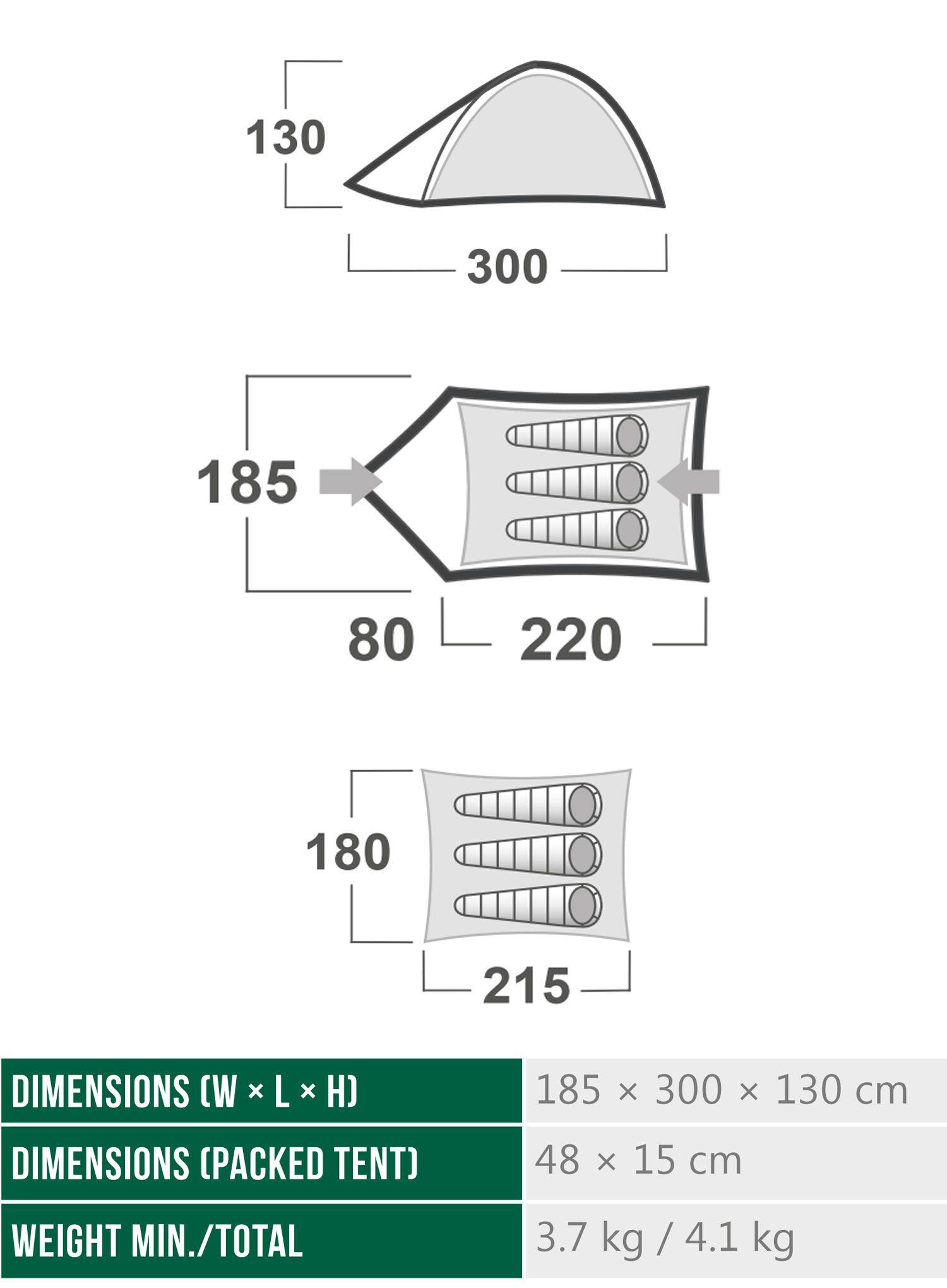 Namiot 3-osobowy Husky Bird 3 Plus - green 2/6