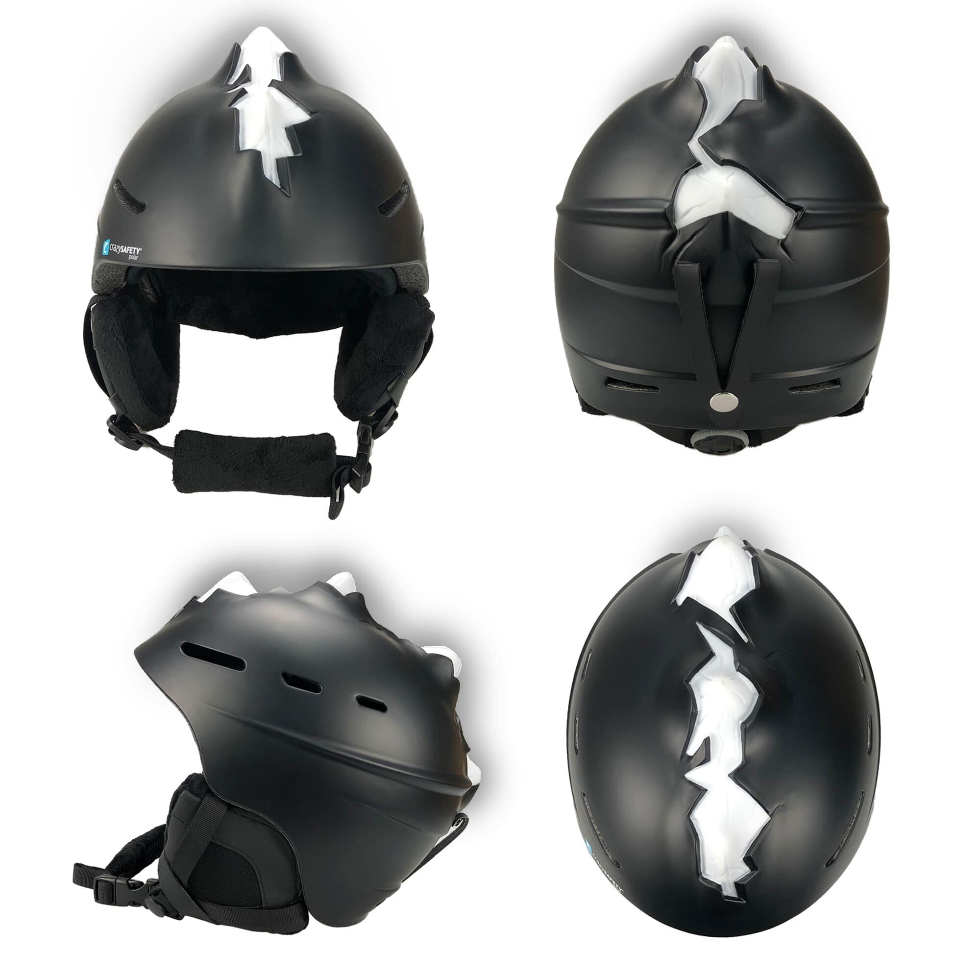 Ski Helmet for Teens and Adults | Matt Black | Crazy Safety | EN 1077 Certified 2/15