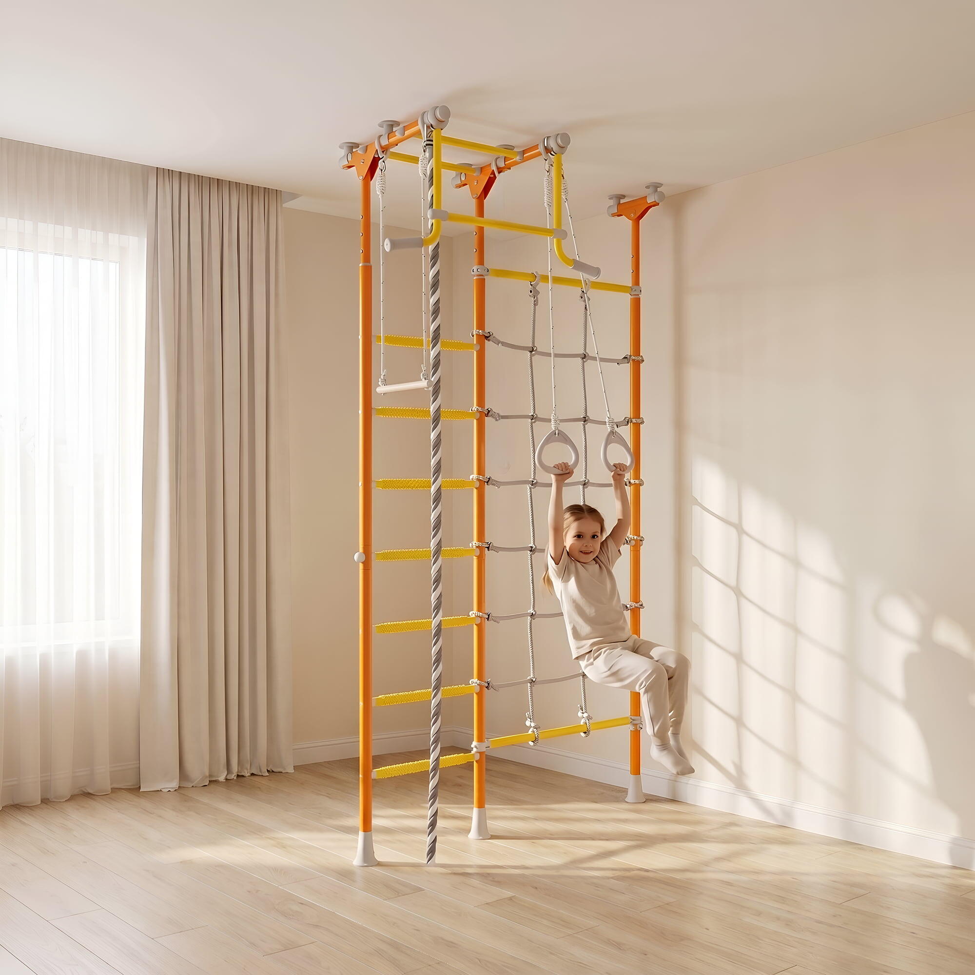 Enfant espalier de gymnastique intérieur filet d'escalade Merkury Orange 7/7