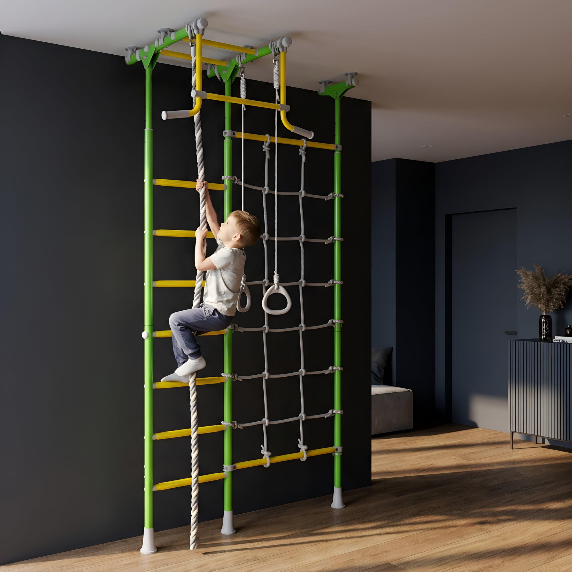 Enfant espalier de gymnastique intérieur filet d'escalade Merkury Vert Clair 6/6