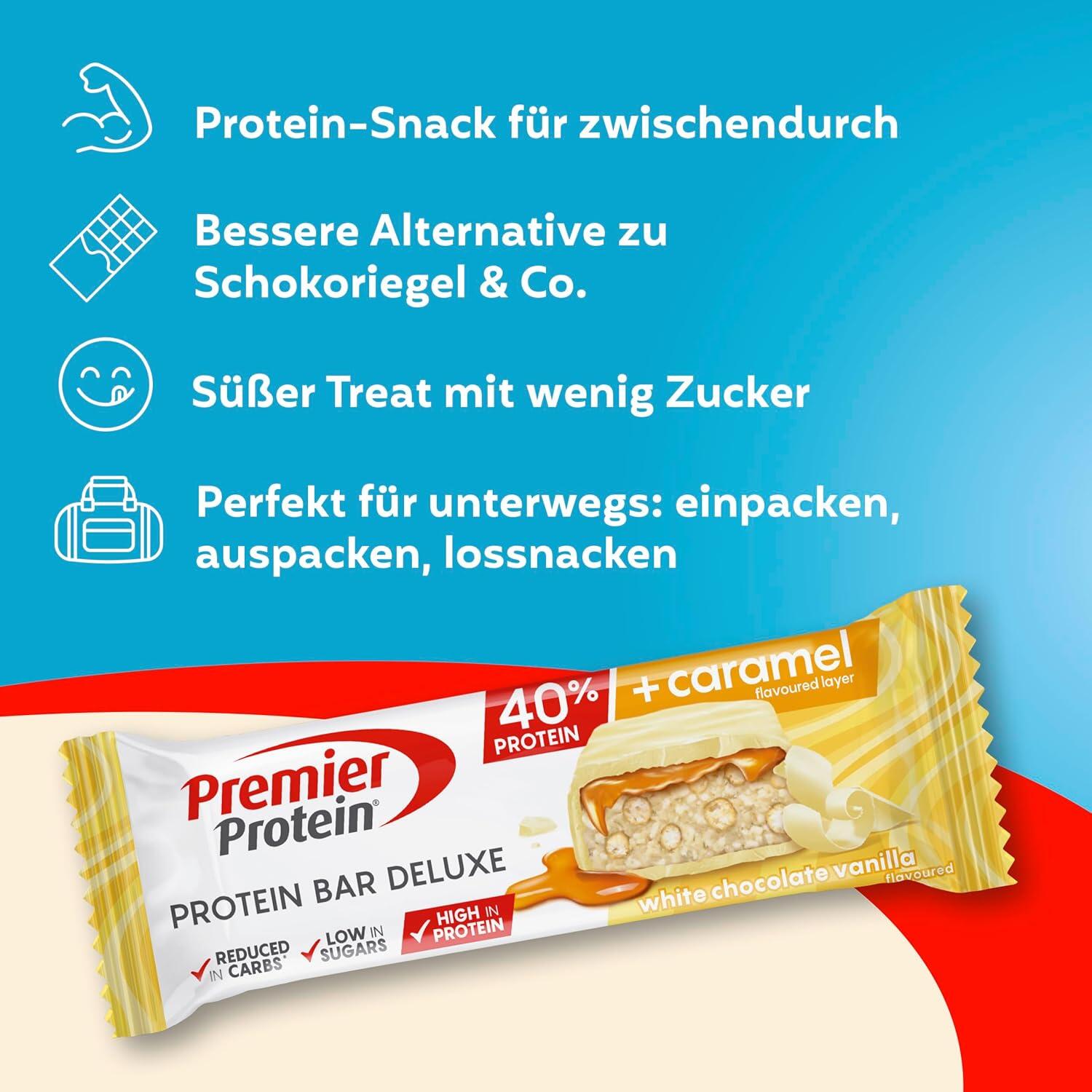 12x50g Eiweißriegel Bar Deluxe 40% White Chocolate Vanilla 4/5