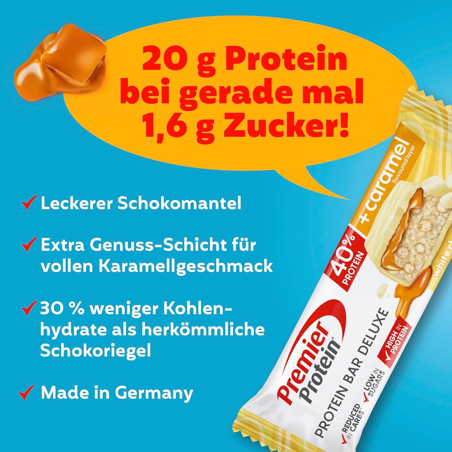12x50g Eiweißriegel Bar Deluxe 40% White Chocolate Vanilla 3/5