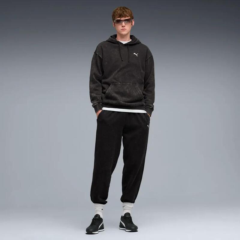 Pulover alergare bărbați cu glugă, Essentials Elevated, roșu PUMA