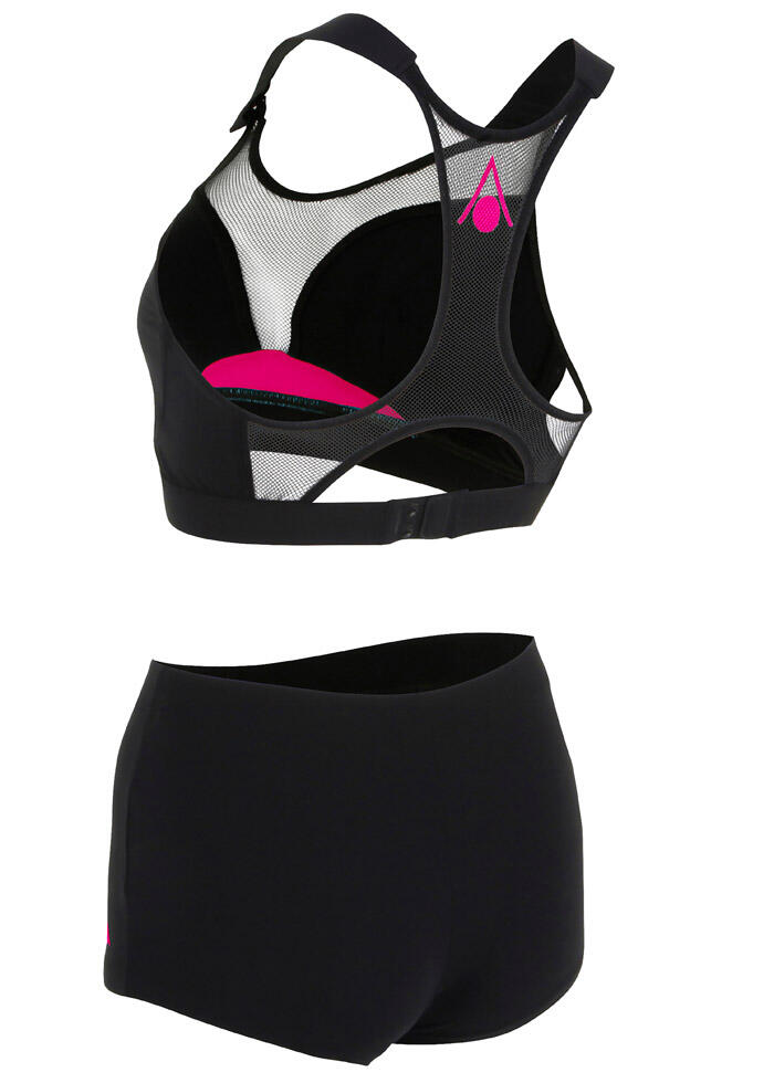Aquasphere Maillot de bain 2 pièces Kobi pour fille - Noir / Rose 4/5