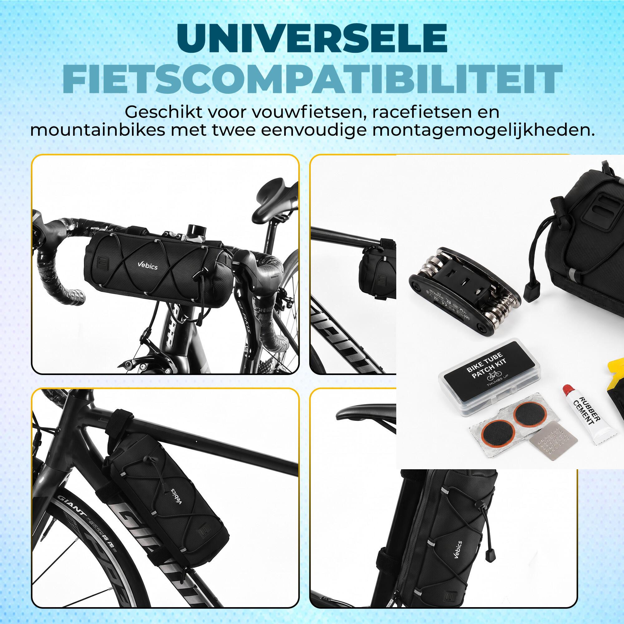 Sacoche de guidon Vebics pour vélo de route - étanche 8/8