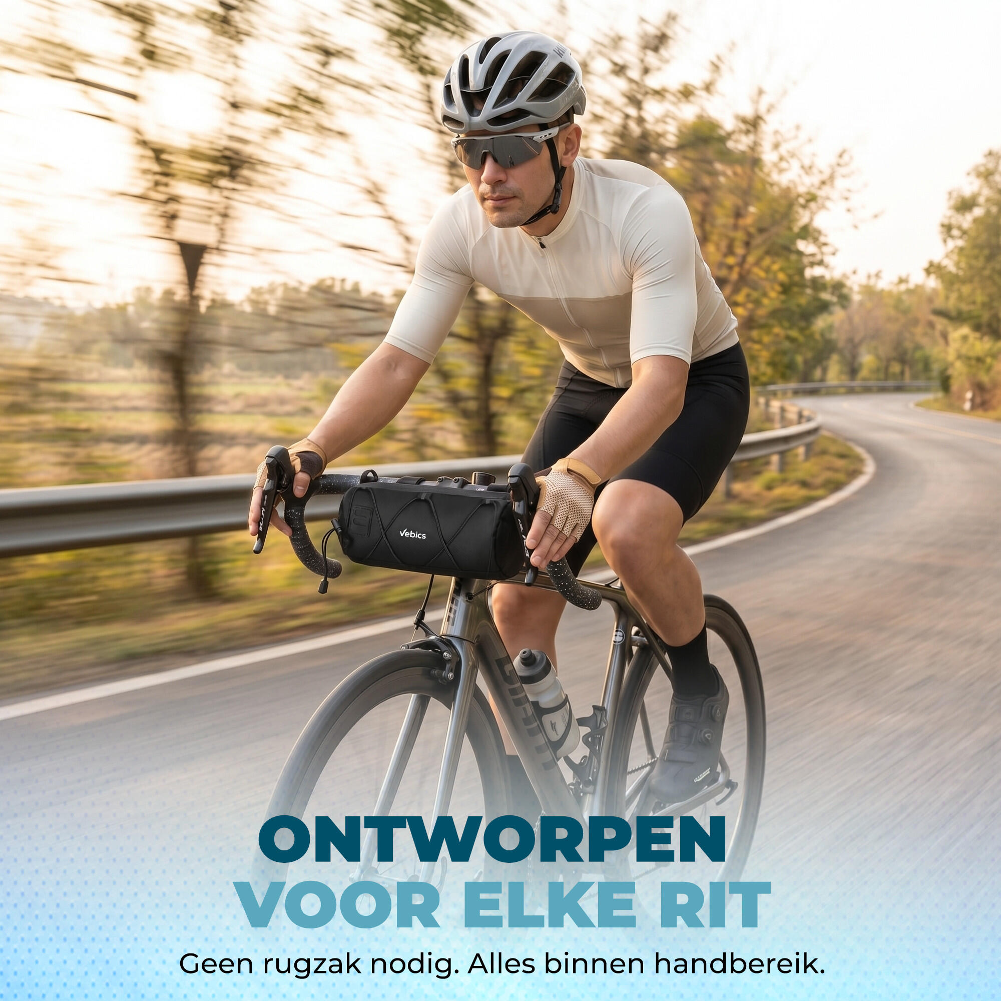 Sacoche de guidon Vebics pour vélo de route - étanche 5/8