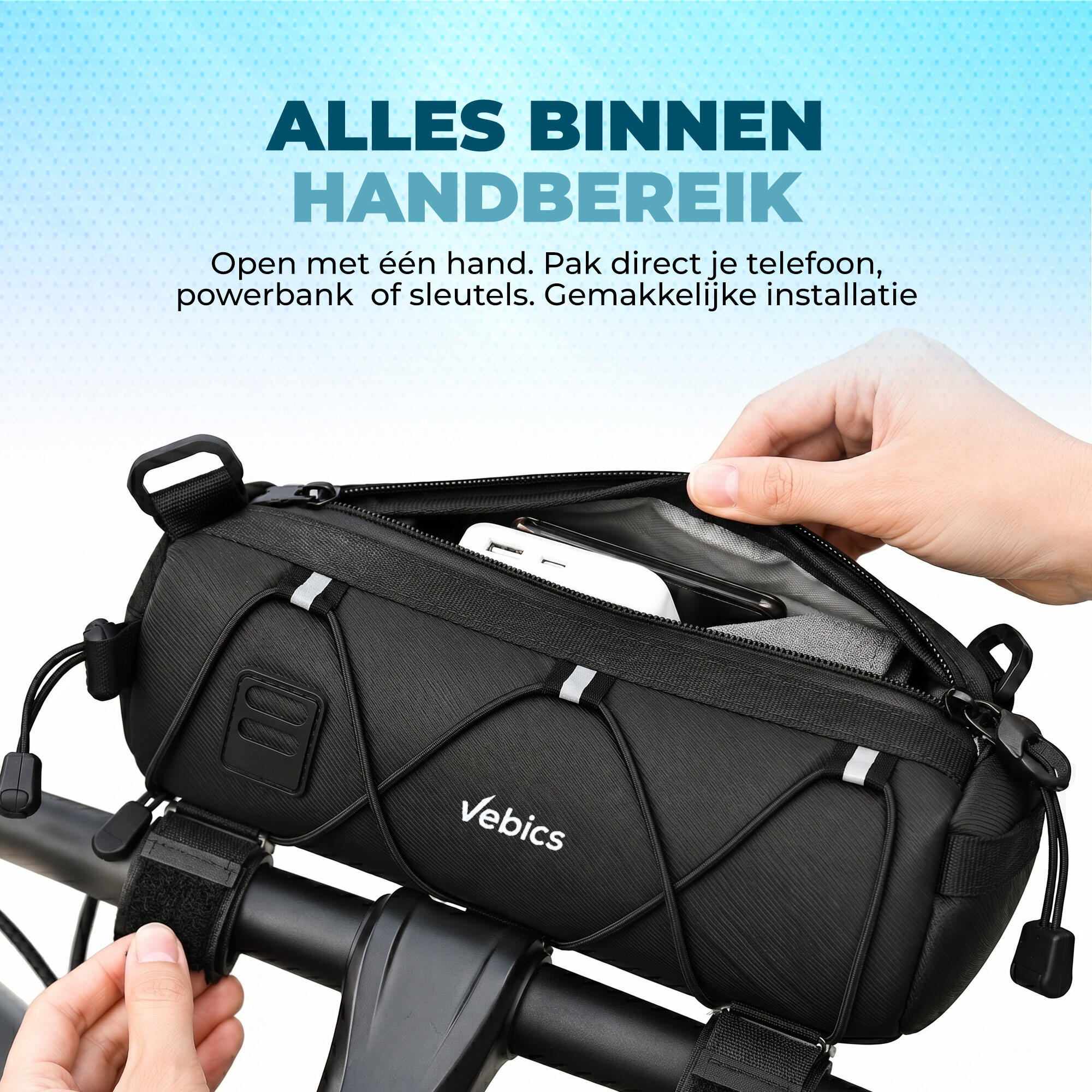 Sacoche de guidon Vebics pour vélo de route - étanche 2/8