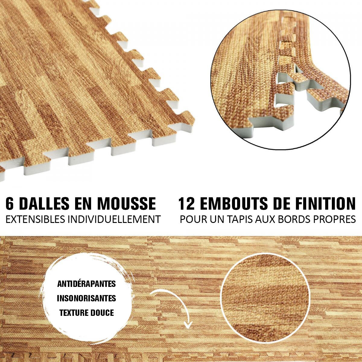 PACK 6 DALLES DE PROTECTION+12 BORDURES | FITNESS MUSCULATION | COLORIS AU CHOIX 2/7